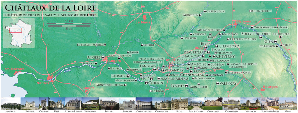 Loire Valley castles map