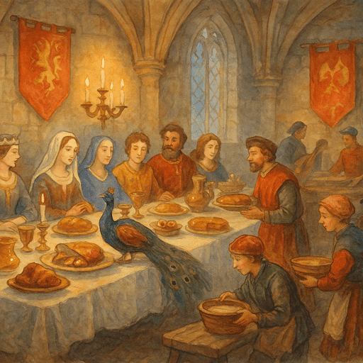 Cook and Kitchen Life in a Medieval Castle: The result of kitchen labor – nobles feasting in the Great Hall