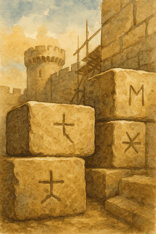 Builders of Stone and Timber in the Medieval Castle: Carved medieval stones bearing mason’s marks